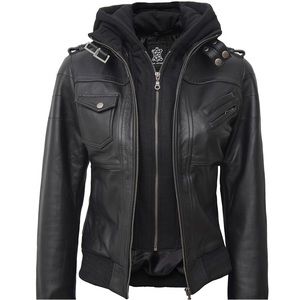 Real Leather Bomber Jacket Never Worn